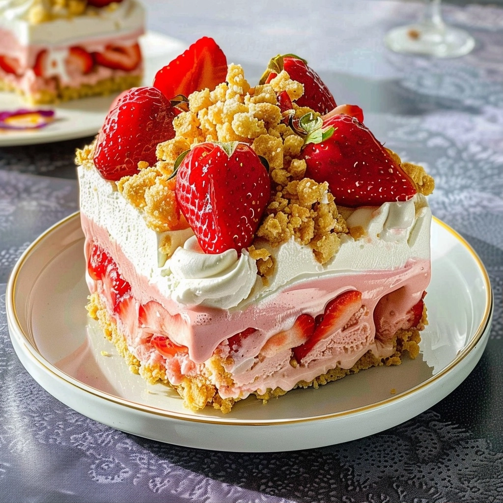 Strawberry Shortcake Ice Cream Cake