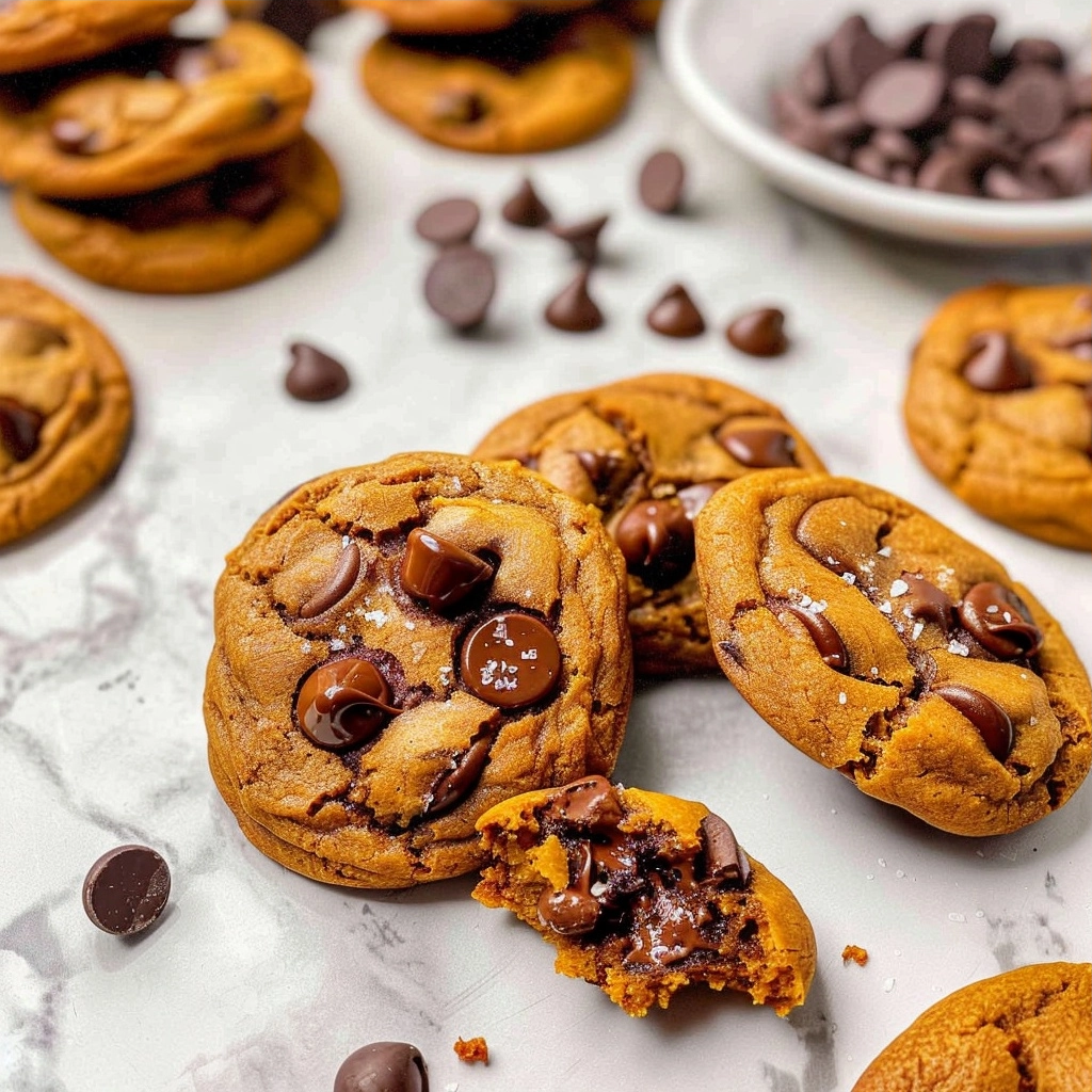 Chewy Pumpkin Chocolate Chip Cookies
